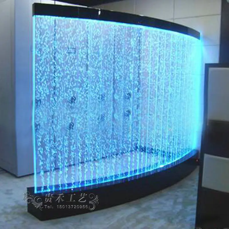 

2019 Latest Customized Bubble Water Wall with Lights and Remote Control LED Screens & Room Dividers & Office Dividers