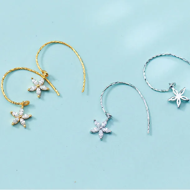 Популярные висячие серьги из стерлингового серебра 925 пробы с чешским