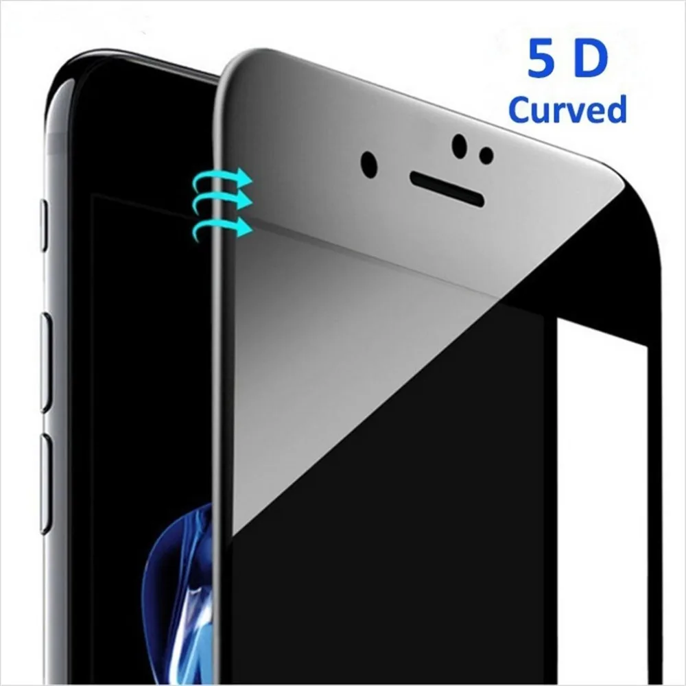 5D полное покрытие Экран протектор для iPhone6 6s 6Plus углеродного волокна защитное закаленное Стекло для iPhone7 7 Plus, 8, 8 Plus, X край