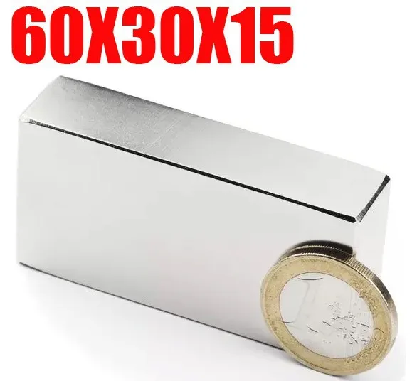 60*30*15 2 шт. магнит большой супер сильный Блок Магниты редкоземельные неодимовые