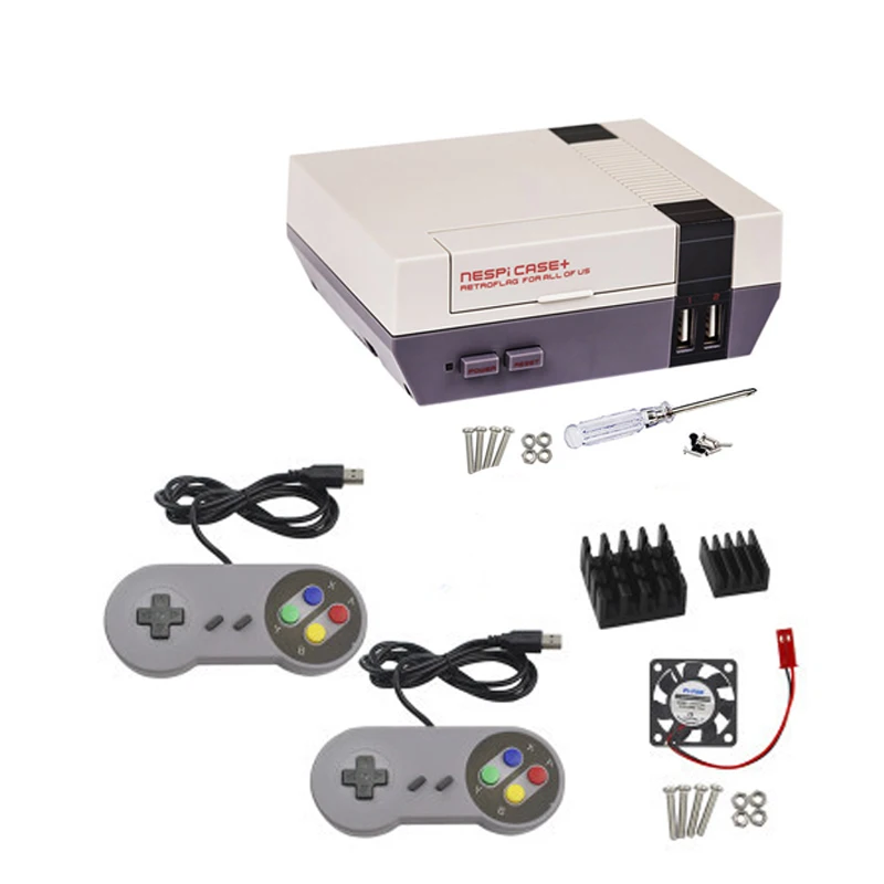 Чехол NESPi 3 B + Retroflag Box NES вентилятор sd карта 16/32 ГБ игровой контроллер радиатор для