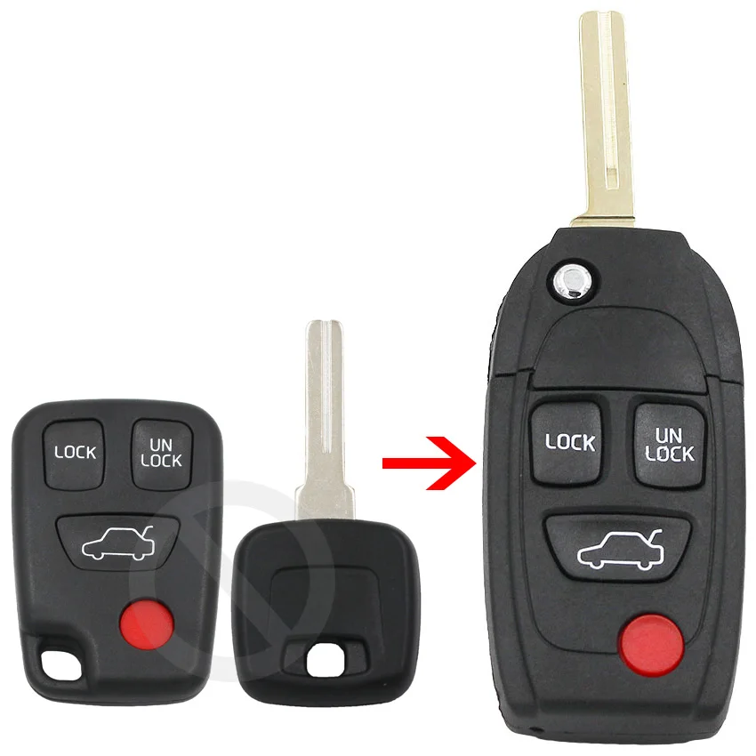 Складной чехол для Volvo S40 S60 S70 S80 S90 V40 V70 V90 XC70 XC90 3 + 1/4|Заготовки ключей| |