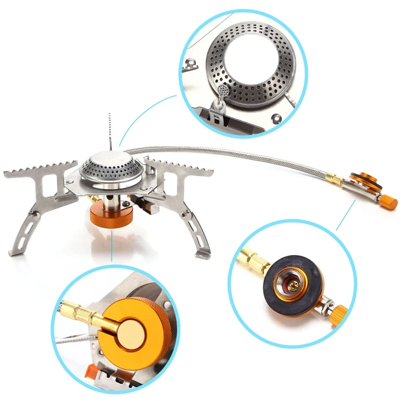 Открытый портативная газовая плита складной зажигания большой мощности кемпинг