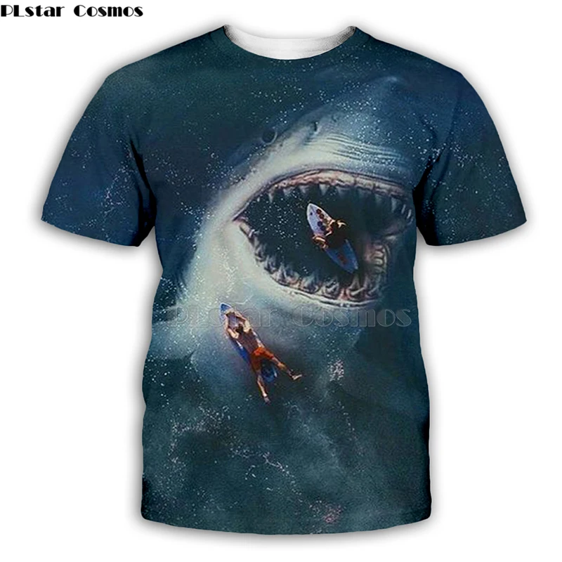 

2019 New 3D t shirt sea animal shark Unisex Printed t shirt steetwear funny Hawaii beach Style clothing-3