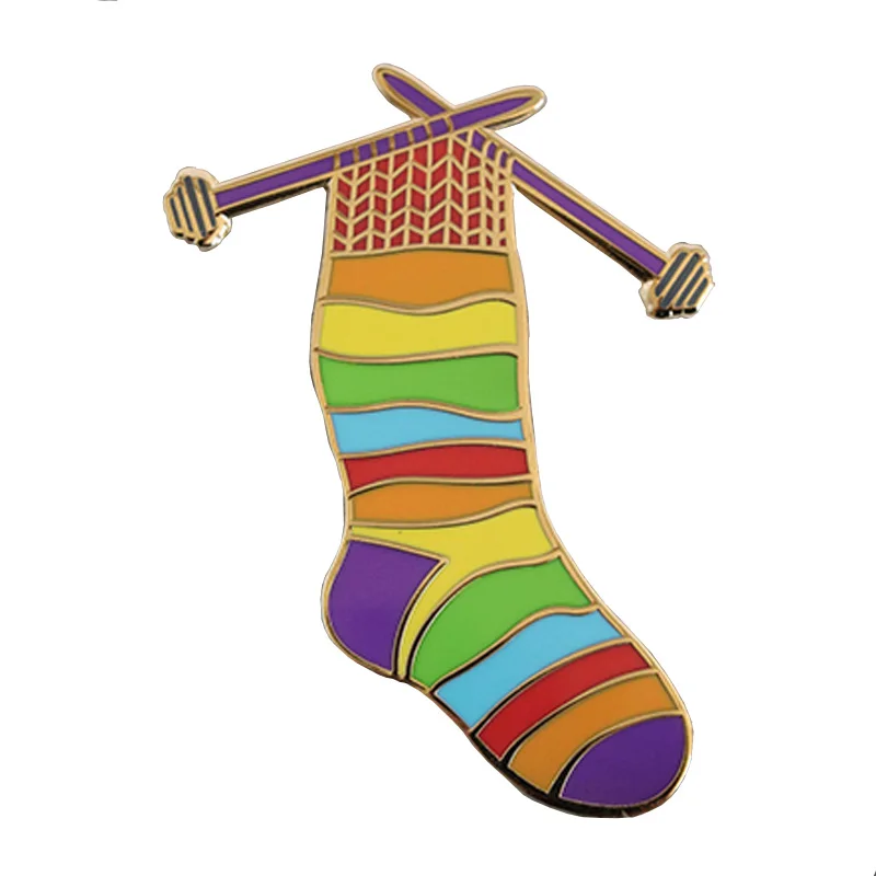 

knitting enamel pin