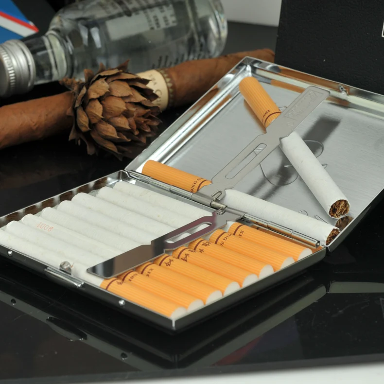 Can Accommodate 16 Cigarette Steel Ultra-thin Filament Creative Men's Box | Дом и сад