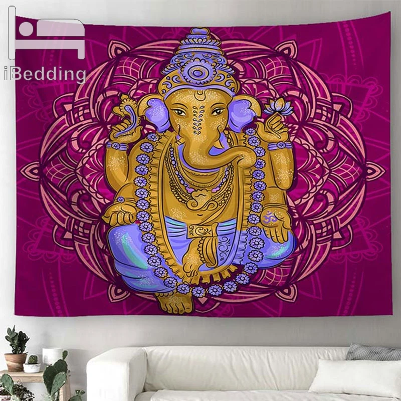 Индийский буддизм слон гобелен настенный Hoho Гостиная Декоративный Коврик для