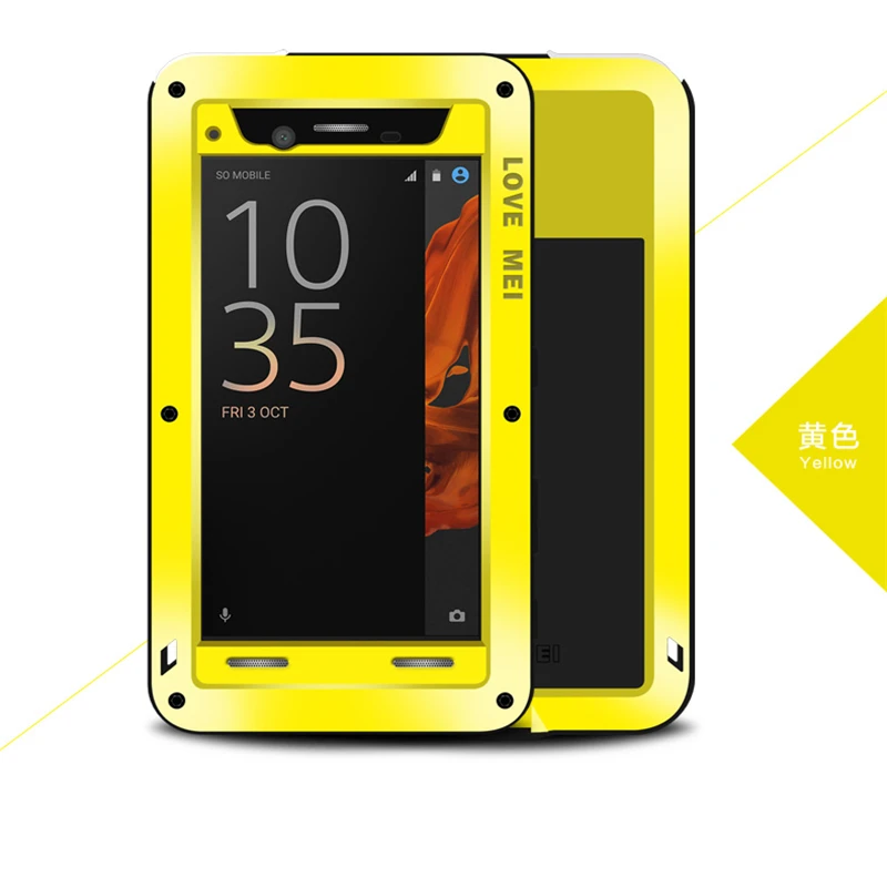 Защитный противоударный чехол Love Mei для Sony Xperia XZ XZS металлический алюминиевый