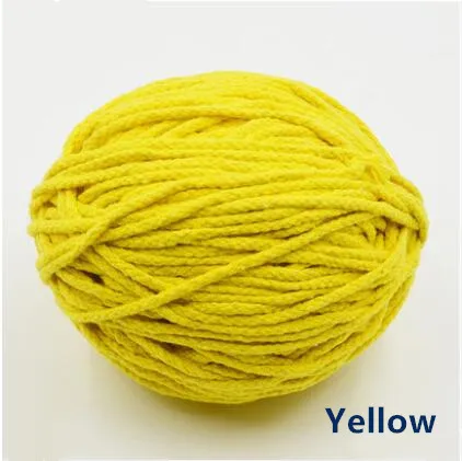 Yellow as photo 5 метров длина Красочные восемь нитей Хлопок Веревка ремесло Домашний Декор струны витой шнур 5 мм для ручной работы DIY Швейные аксессуары - Цвет: Yellow as photo