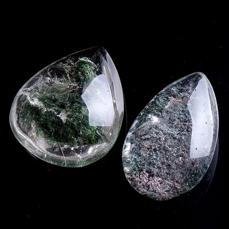 KiWarm Новинка капли воды натуральный кристалл камень Ghost Phantom Quartz с лечебным действием, образцы драгоценных камней кулон DIY ремесла случайный 40 мм
