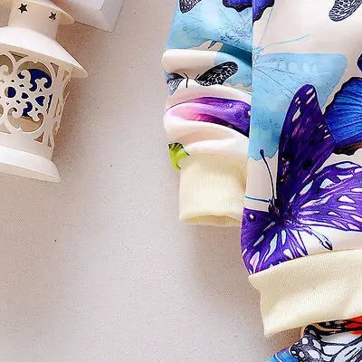 Новинка 2017 2 шт. одежда для маленьких девочек Повседневный Кардиган с бабочками