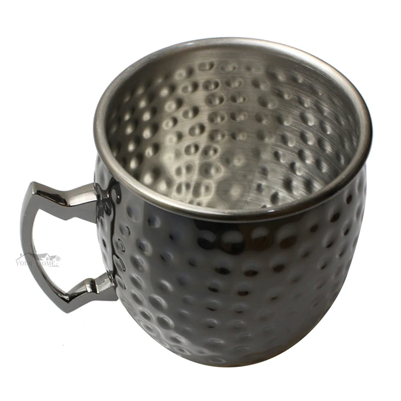 12 Pieces Moscow Mule Drinking Mug Glass Hammered Gunmetal Black Bar Mug Drinking Cup Moscow Mugs