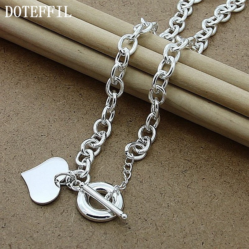 Роскошный бренд 925 сердечко серебряного цвета Очаровательное ожерелье женское и мужское ожерелье прекрасное ювелирное ожерелье горячая распродажа