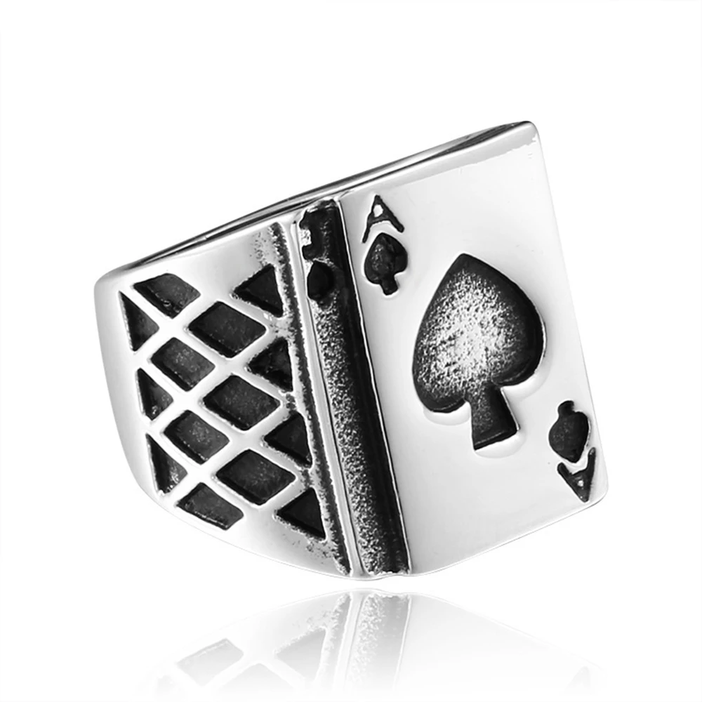 Панк Байкер тяжелые пики 13 ace of Spades удача новая распродажа кольцо из нержавеющей