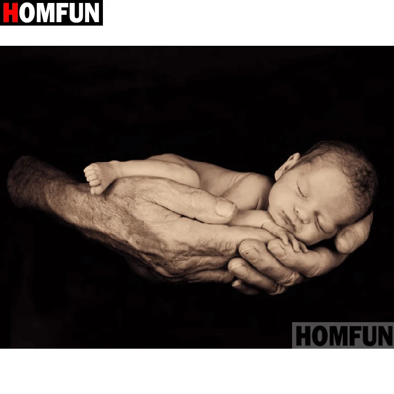 Алмазная 5D Вышивка HOMFUN Baby Sleep картина сделай сам с полными квадратными/круглыми