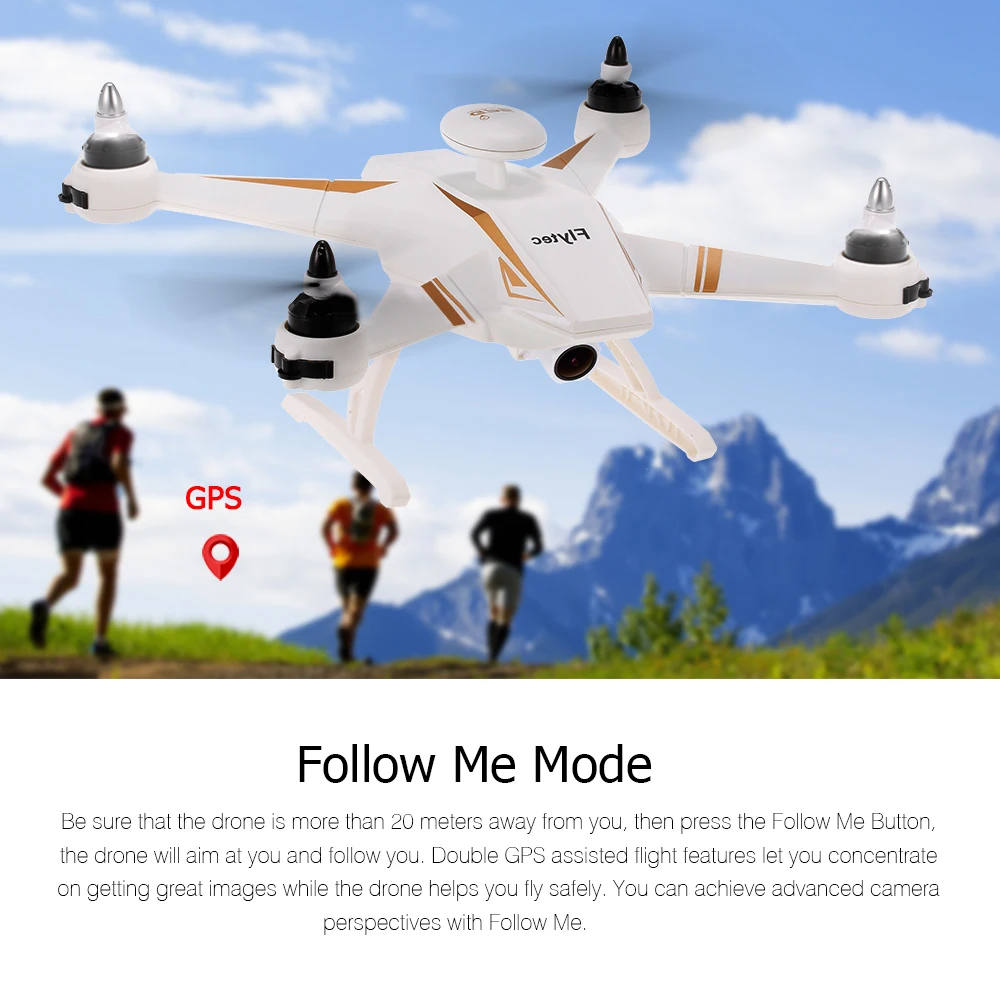 Flytec Navi T23 бесщеточный Двойной GPS 1080P HD камера Drone 5 8G FPV Follow Me фиксированная точка