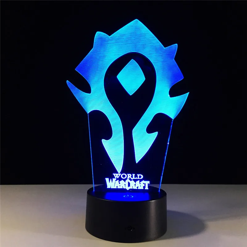 3D LED ночной светильник Orc Tribal Signs Action Figure 7 цветов Touch Optical Illusion Table Lamp Home Decoration.