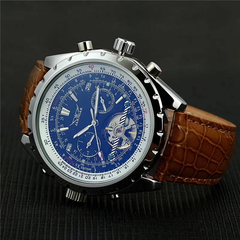 Мужские механические часы Роскошные автоматические с турбийоном календарем на