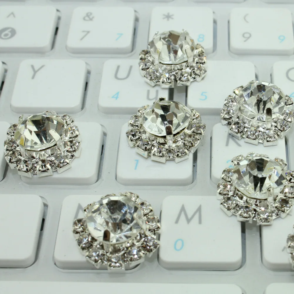 100 шт./лот 15 мм красивый прозрачный кристалл горный хрусталь Хрустальная пуговица