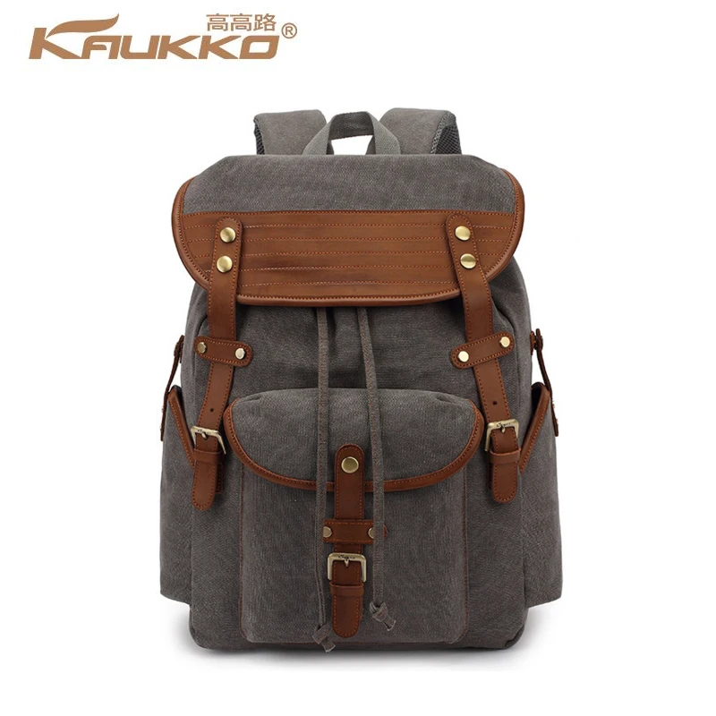 Модная парусиновая кожа Винтаж рюкзак Школьные ранцы | Багаж и сумки