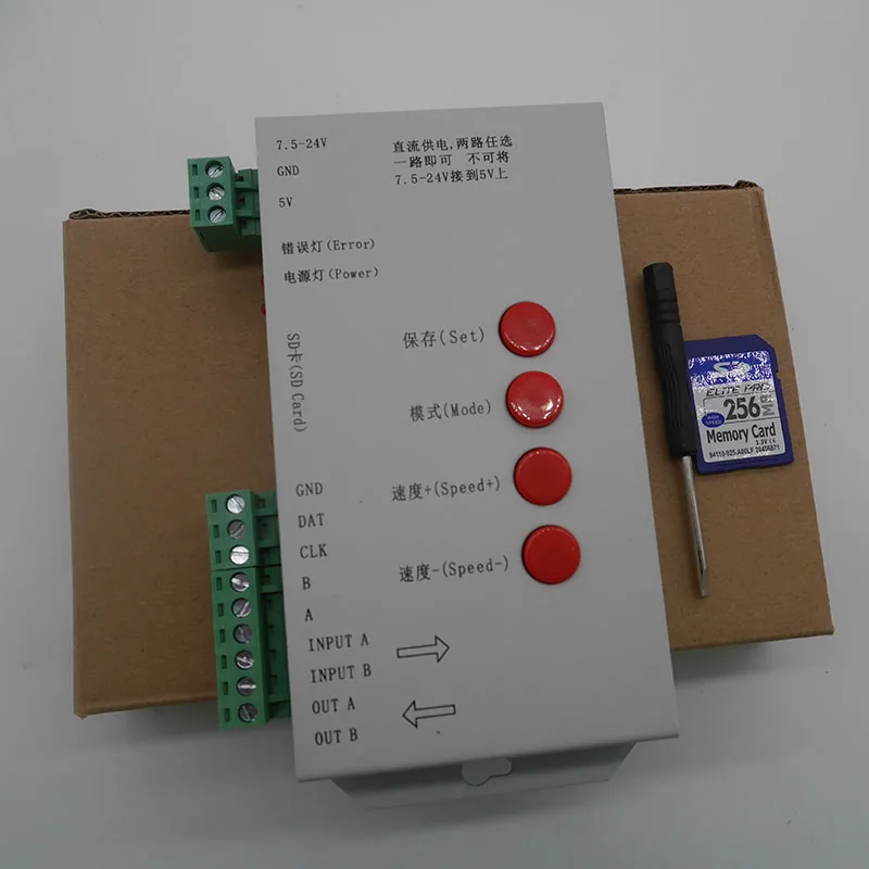 T1000S 2048 пиксели DMX 512 контроллер sd карта WS2801 WS2811 WS2812B LPD6803 СВЕТОДИОДНАЯ лента DC5V 12V 24V