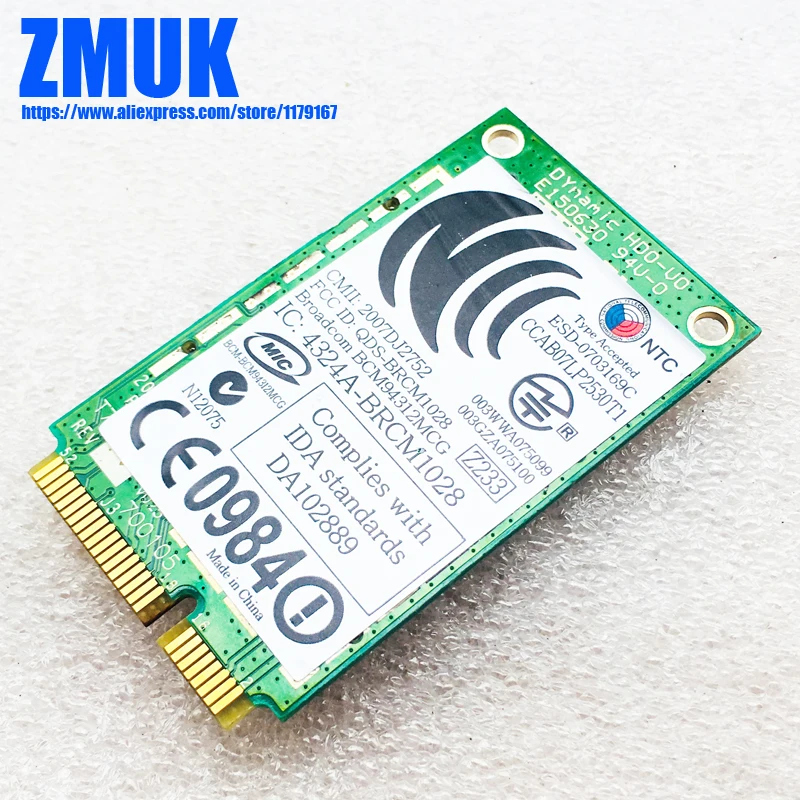 DW1395 BCM94312MCG Mini PCI-E карта для DELL D420 D430 D520 D620 M1330 D630 M2300 M4300 M6300 M65 M90 1420 1525 1720 серия |