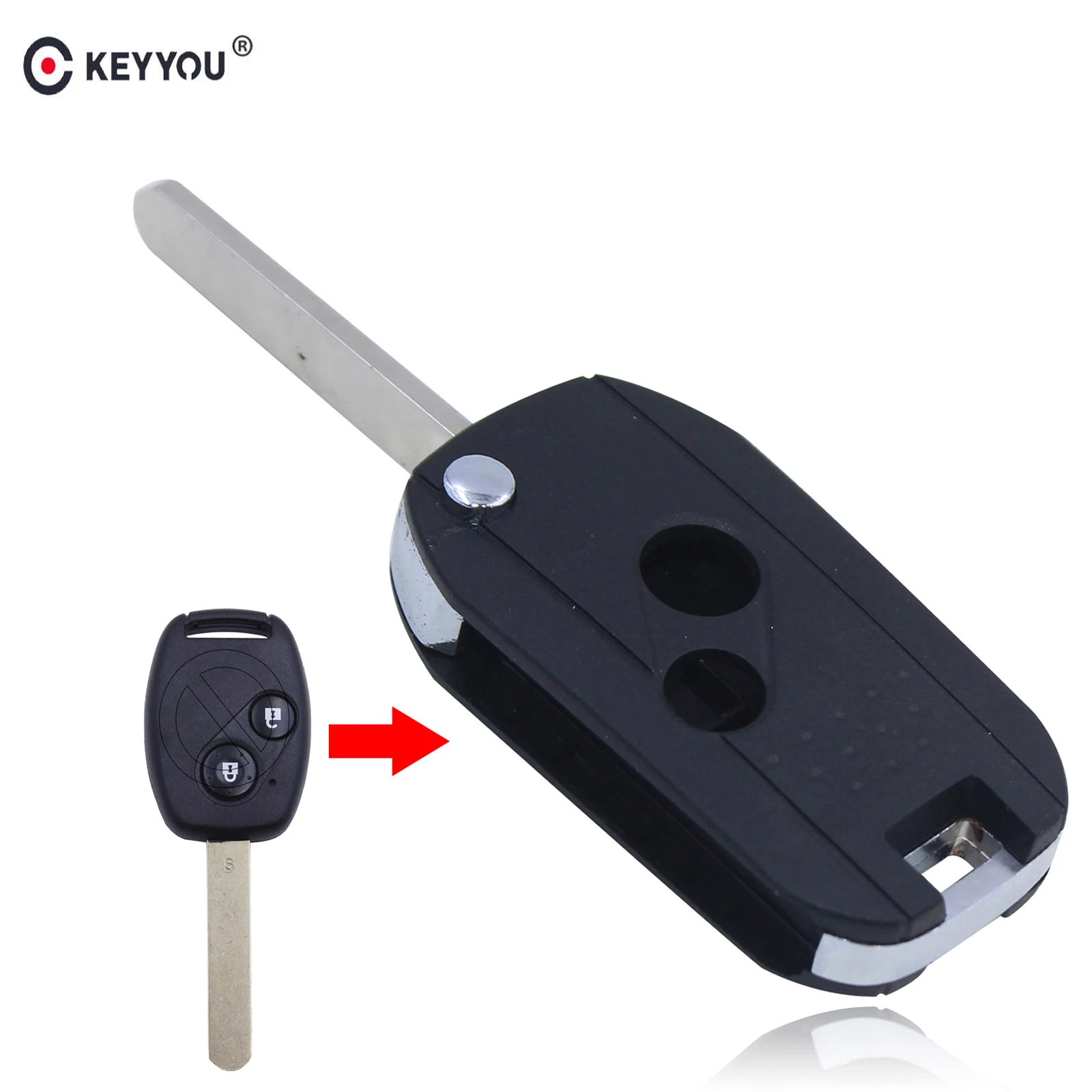 Модифицированный откидной складной чехол KEYYOU для автомобильного ключа с 2