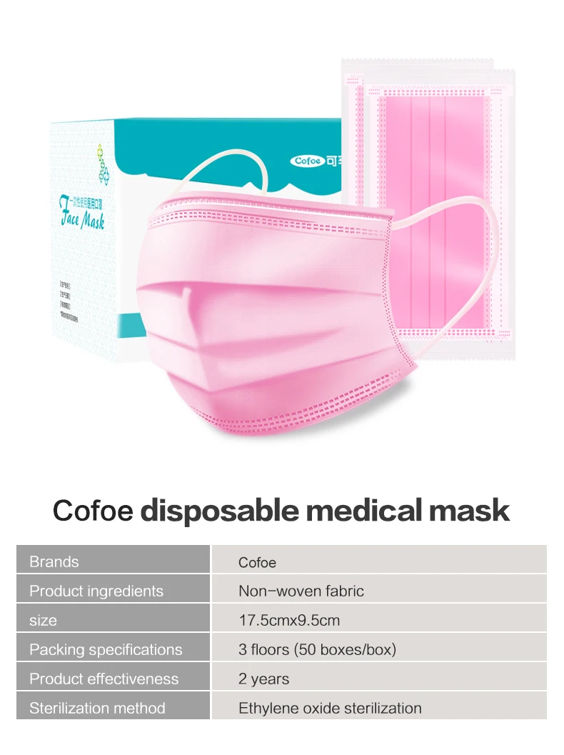 Cofoe50pcs против дымки одноразовый медицинский перевязочный материал, маска для лица, плотные антибактериальные хирургические медсестры Применение вируса гриппа анафилактический ринит