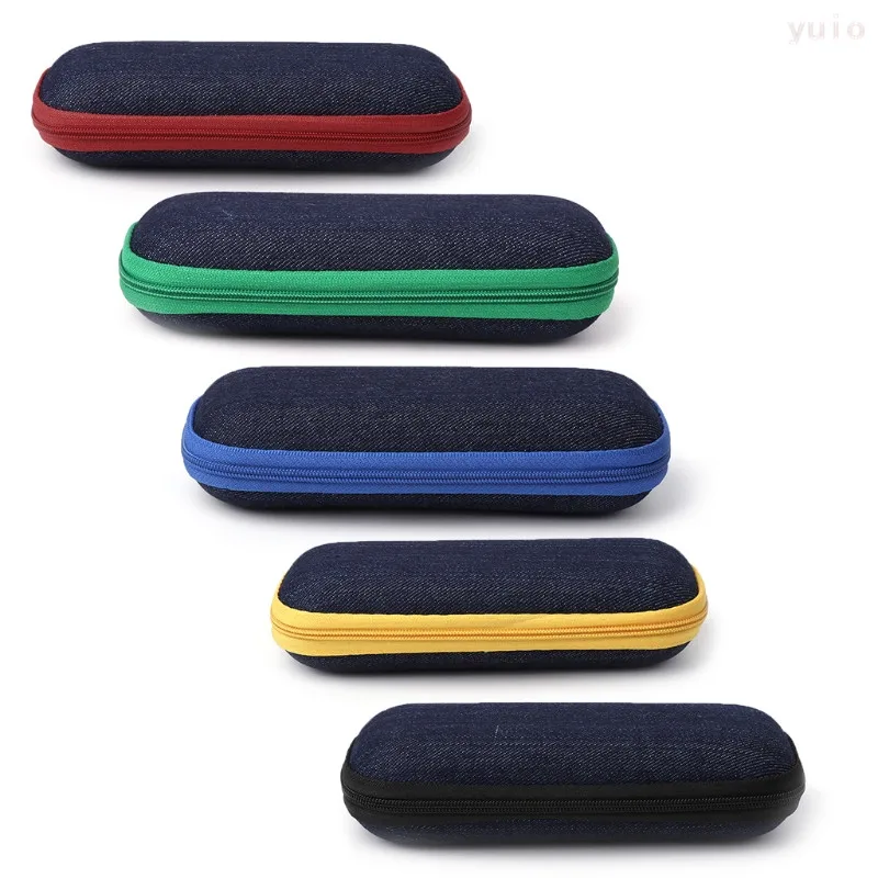 Коробка для очков из джинсовой ткани на молнии солнцезащитные очки защита от