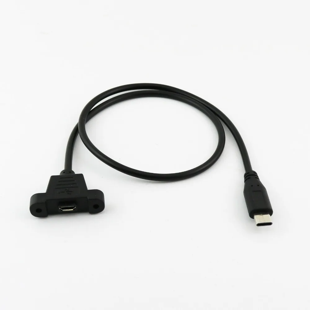 10 шт. кабель для передачи данных 3 1 типа C папа-USB 2 0 Micro 5 Pin мама 50 см | Компьютеры и
