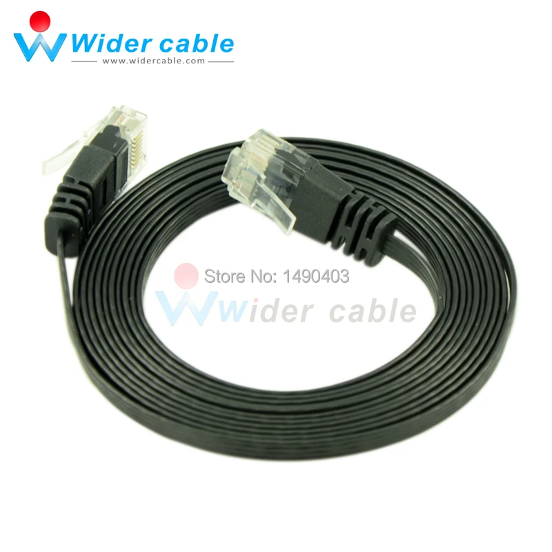Черный медный ультратонкий плоский сетевой кабель CAT6 Ethernet Lan толщина 1 мм 2 м |