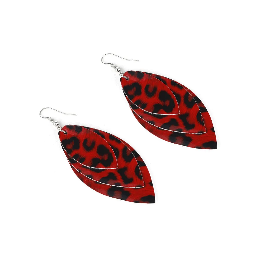 Women Multiple Colors Hook Earrings Jewelry Leather PU Faux Leaf Water Drop 2019 Fashion | Украшения и аксессуары