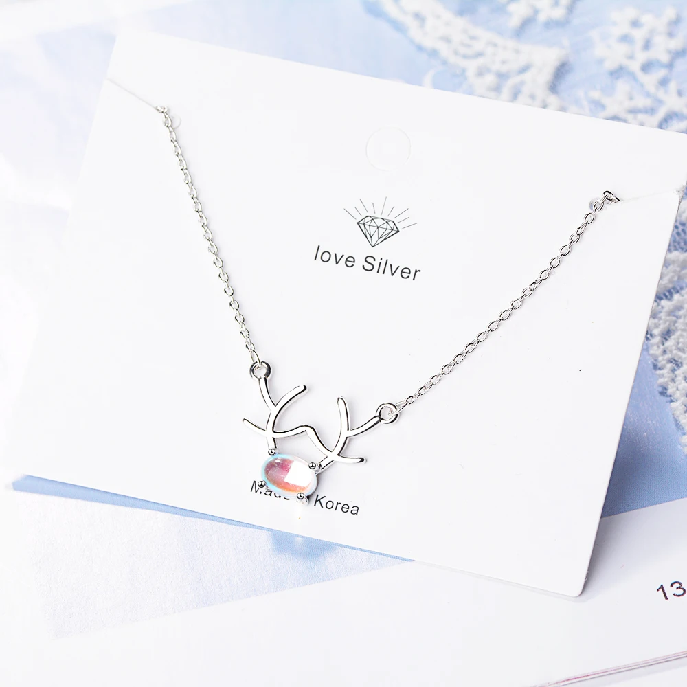 Todorova милый лунный камень олень рога кулон ожерелье с оленем ювелирные изделия