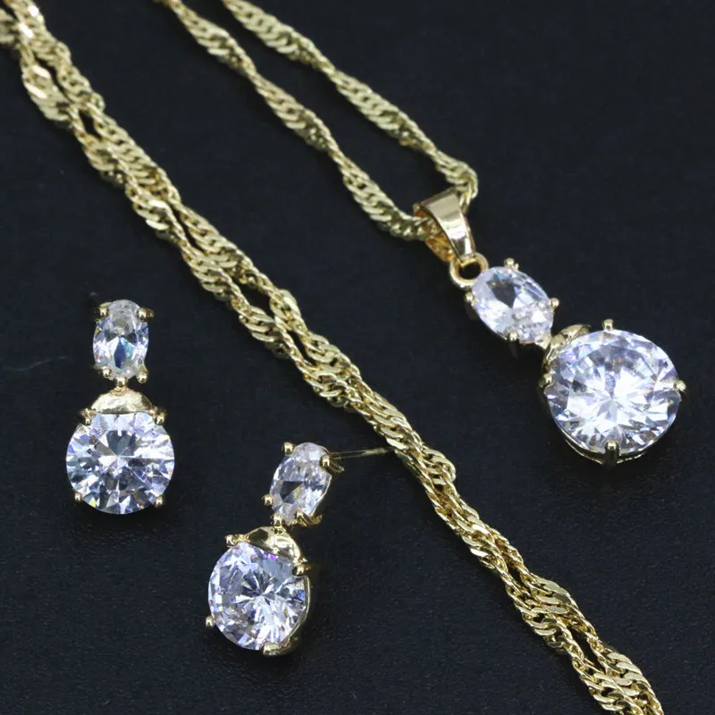 Модные эффектные Женские Ювелирные наборы кулоны с кубическим кристаллом