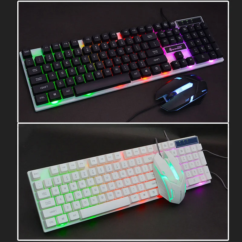 K280 USB Wired Computer Keyboard Standard 104 Keys Ergonomic PC with Russian Sticker Rainbow LED Backlight for Desktop | Компьютеры и