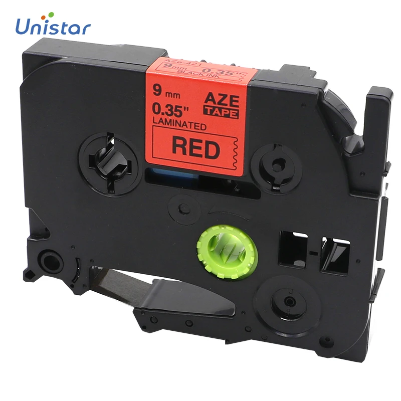 UNISTAR 2 шт. ленты с лейблом для Brother P сенсорная лента TZe-421 9 мм черная красная
