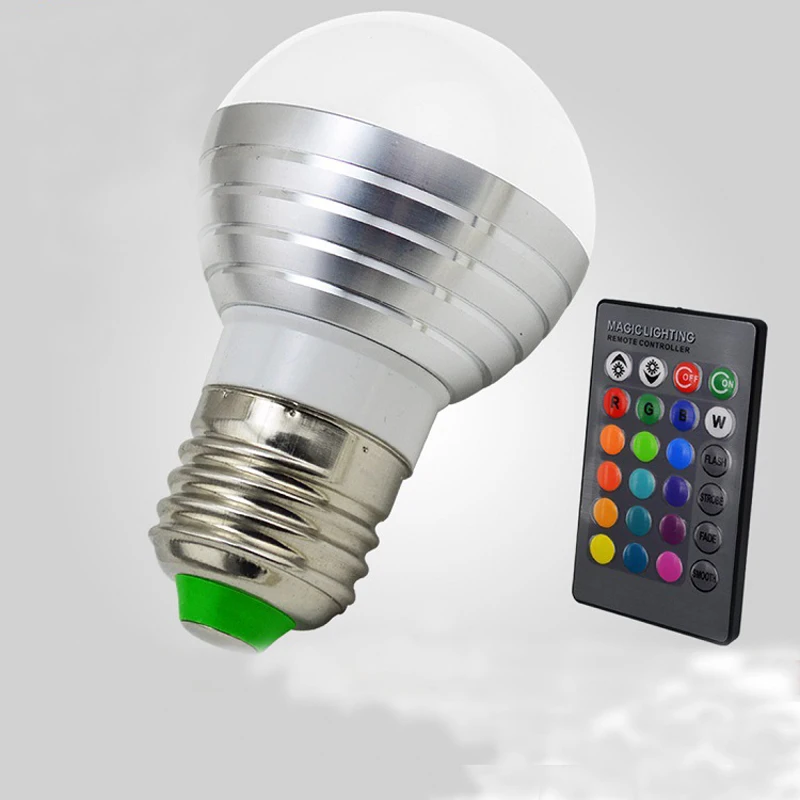 Светодиодный светильник E27 B22 E14 GU10 3 W RGB лампа с дистанционным управлением|led