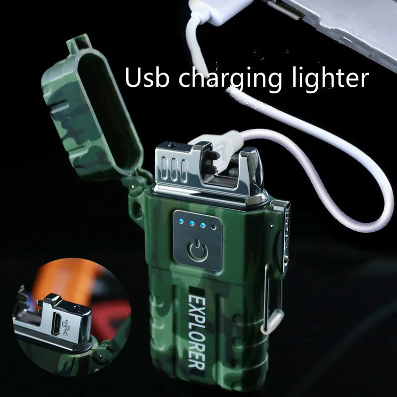 Новинка Водонепроницаемая USB плазменная сенсорная двойная дуговая зажигалка