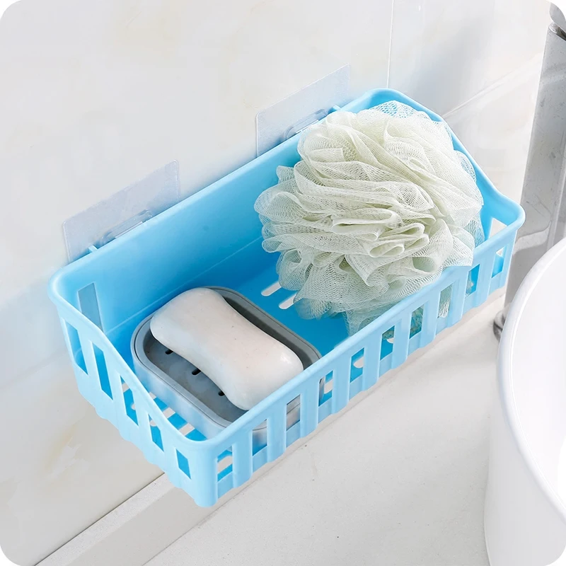 Пластиковая Полка для хранения в ванной самоклеящаяся полка 5 цветов|kitchen storage
