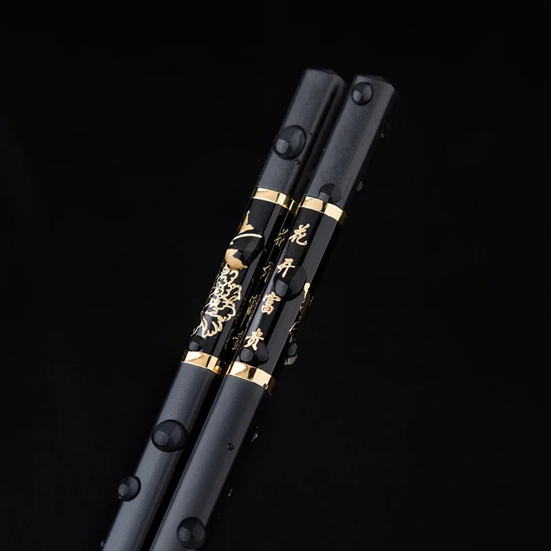 

25.3cm Chopsticks Chinese Alloy Black Sushi Hashi Chop Sticks Tableware