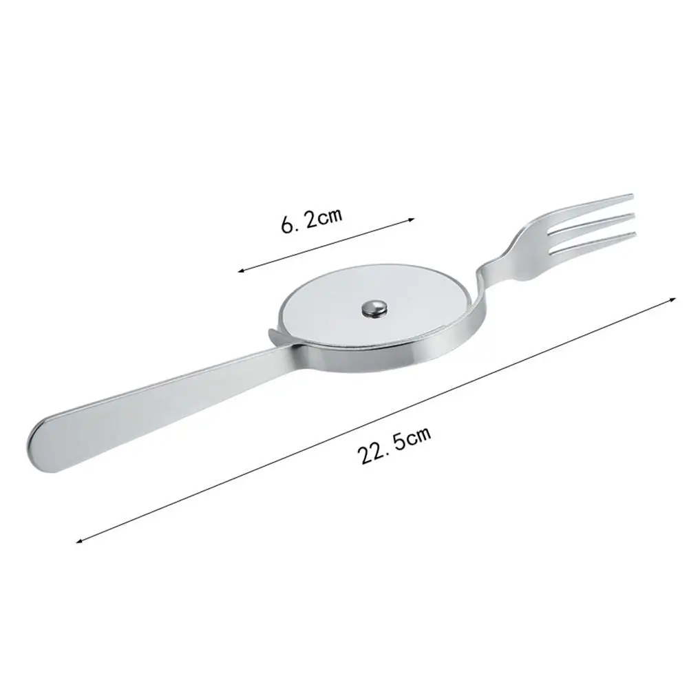 Резак из нержавеющей стали с ножом и вилкой Торт Пицца режущее устройство