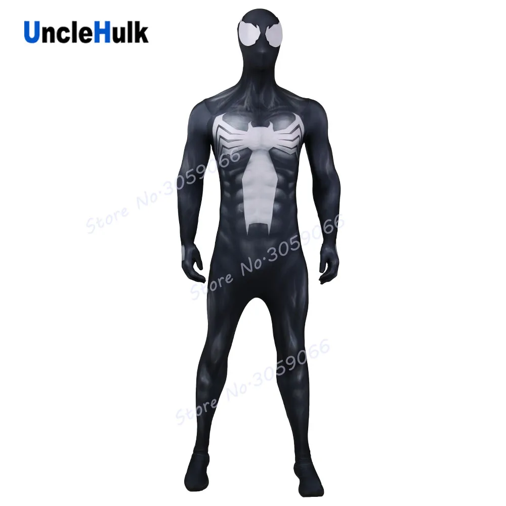 Костюм для косплея Веном Zentai из черного спандекса с линзами и мышцами SP707 |