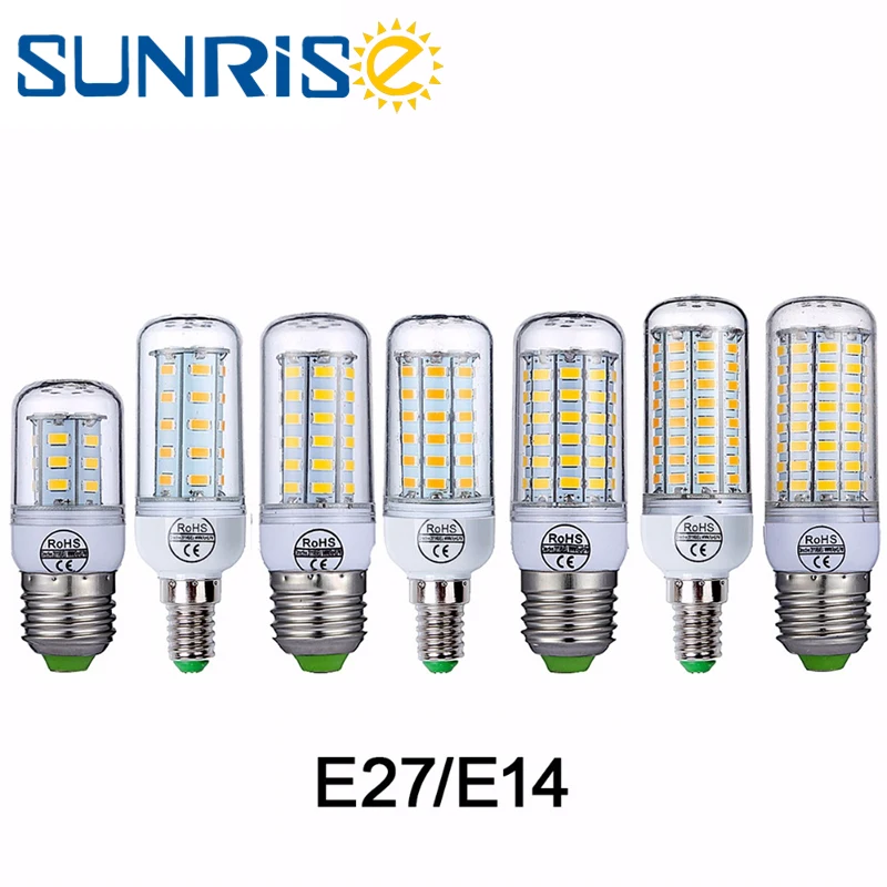 Светодиодный индикатор E27 светодиодный свечки 220 V светодиодный E14 кукурузы лампы 5730 24 36 48 56 69 72 светодиодный s энергосбе