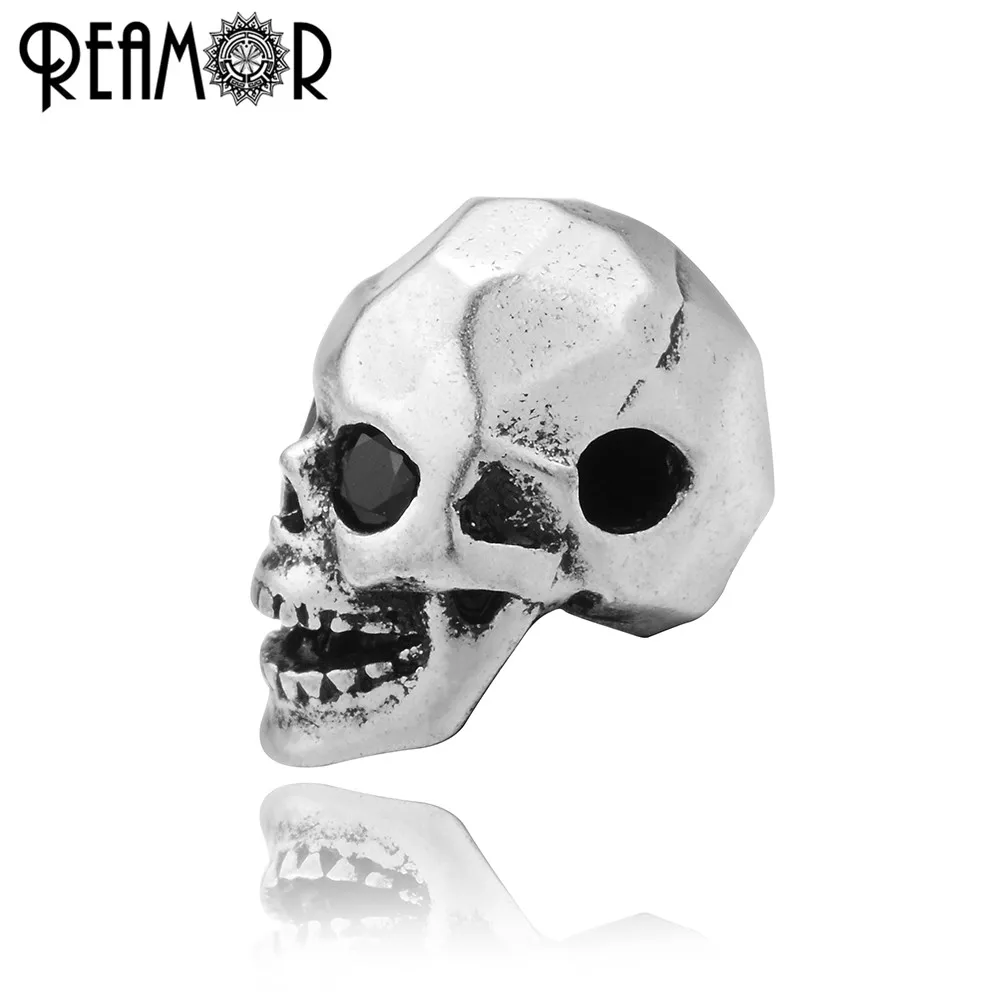 REAMOR DIY Metal Spacer Charm Bronze Red Copper Beads 2mm Silver Plated Irregular Skull Head For Bracelet Jewelry Making | Украшения и