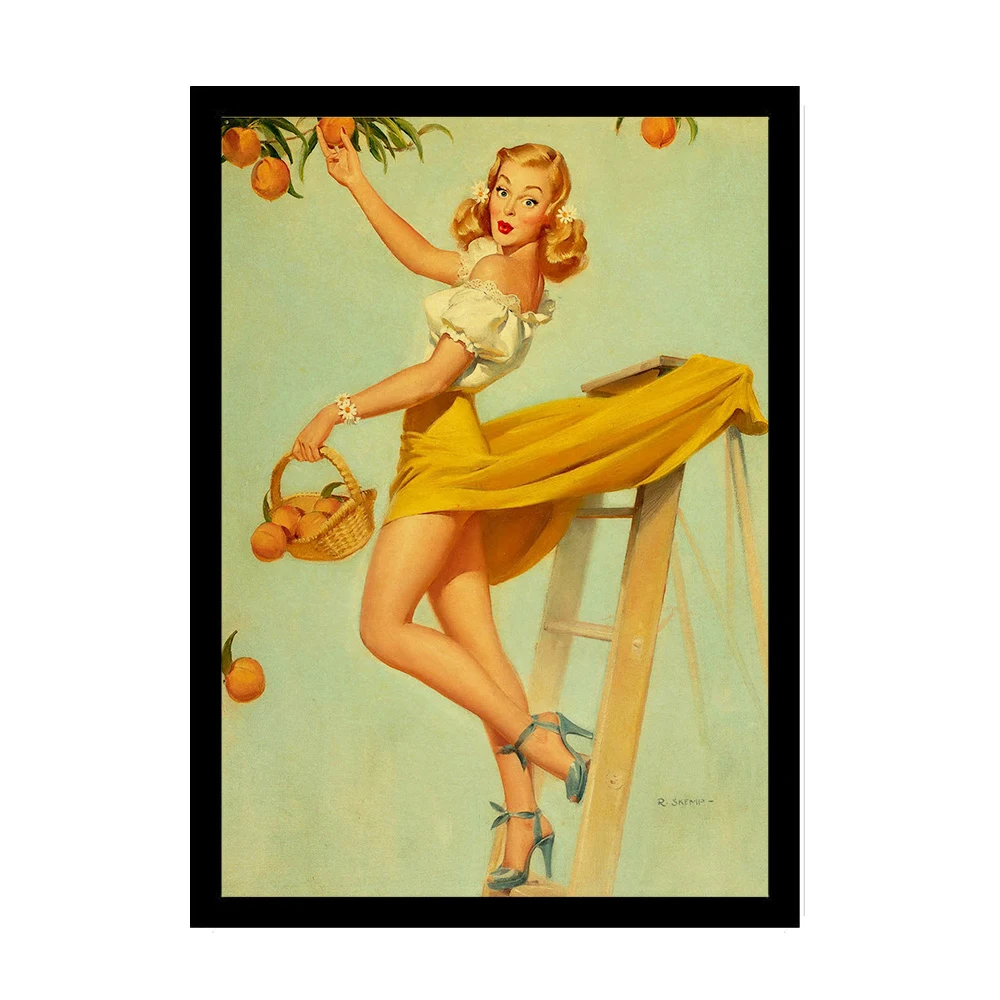 Американский Ретро плакат Pin Up Girl винтажные принты и плакаты комната кафе клуб бар настенные стикеры домашний декор