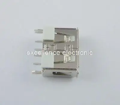 50 шт. USB 2,0 гнездовой Тип 4 контактный разъем печатной платы 180 градусов DIY