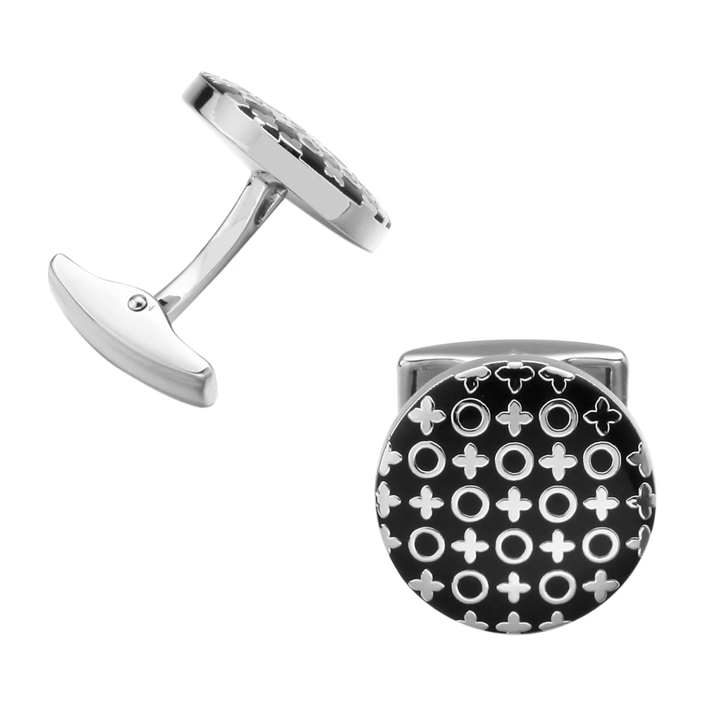 Классические маленькие круглые французские рубашки модные черные запонки для