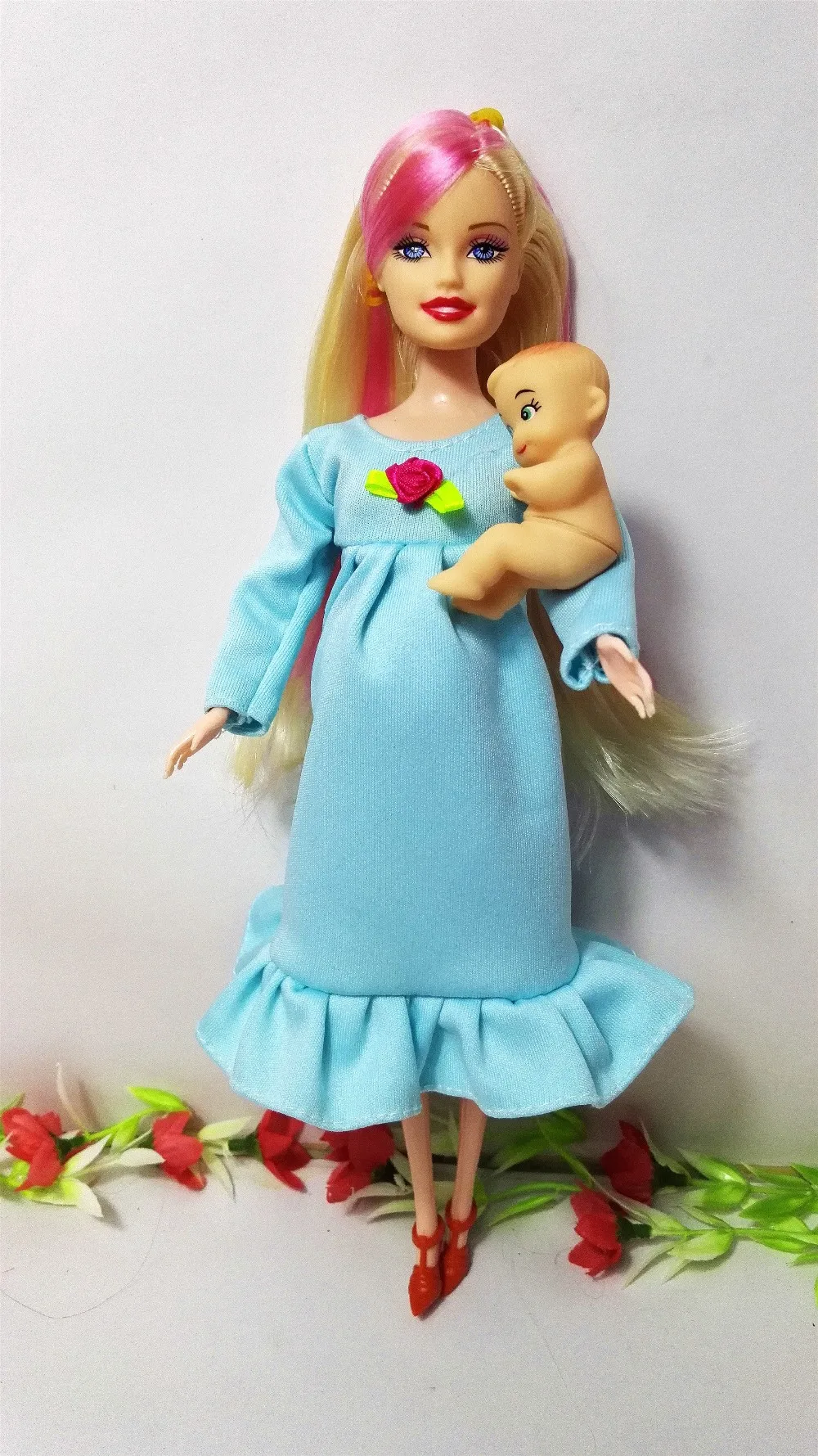 Игрушки семья 5 человек куклы костюмы 1 мама/1 Папа/2 маленькая девочка Келли/1 ребенок сын/1 детская коляска настоящая кукла для беременных подарки, YF-88