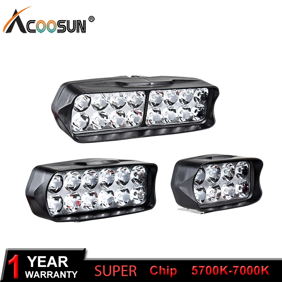 AcooSun аксессуары для транспортных средств, электрическая фара мотоцикла 8 12 16 светодиодный S рабочий DC 9-85 в Электрический мото аксессуары светодиодный 12 Вт 24 Вт