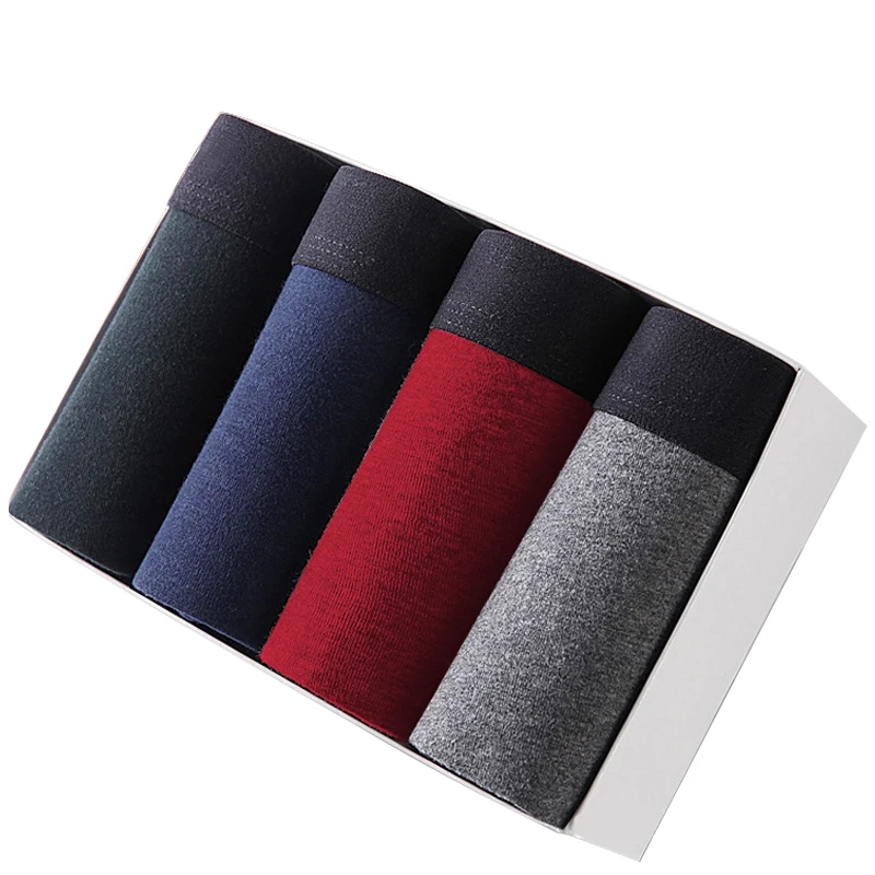 4 шт./лот! Шорты мужские хлопковые боксеры большого размера L до 3XL|Мужские трусы